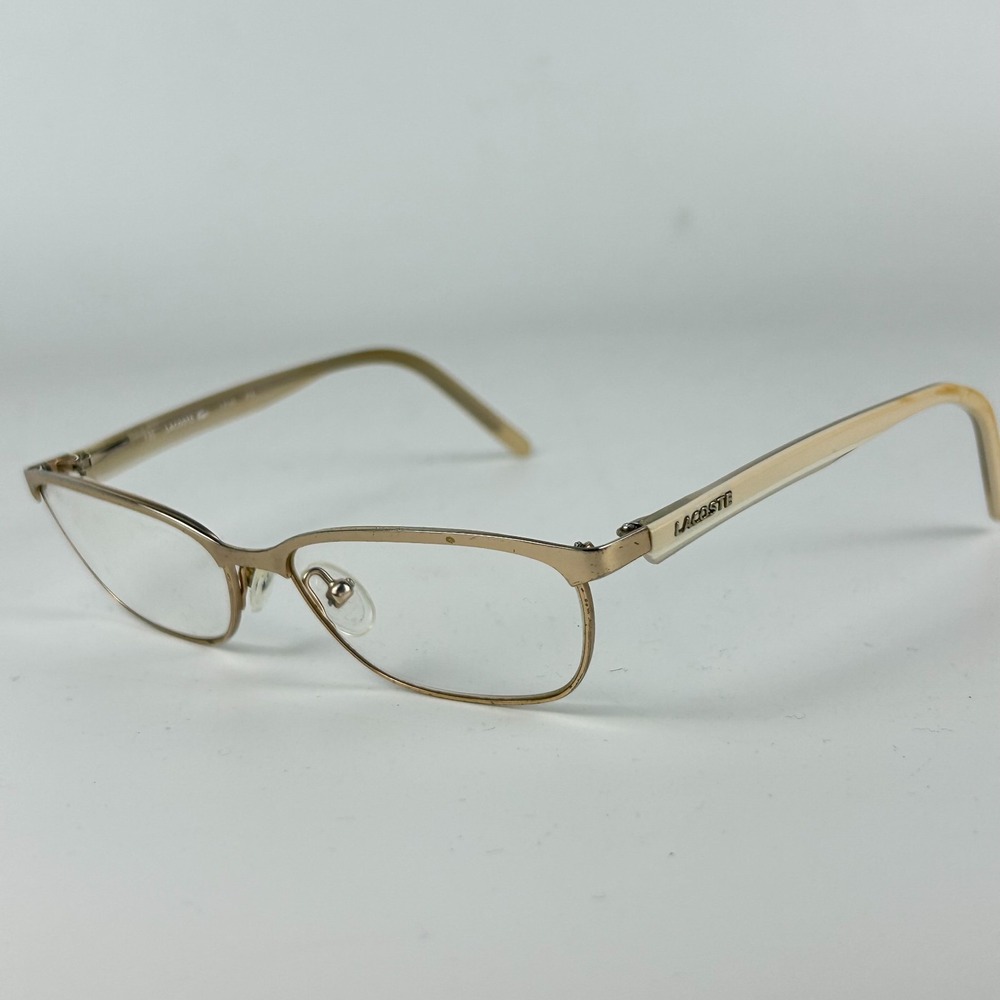 Lacoste L2145 714 Women's Eyeglasses Frame Gold‎ Metal Half Rim 52-15-135 mm